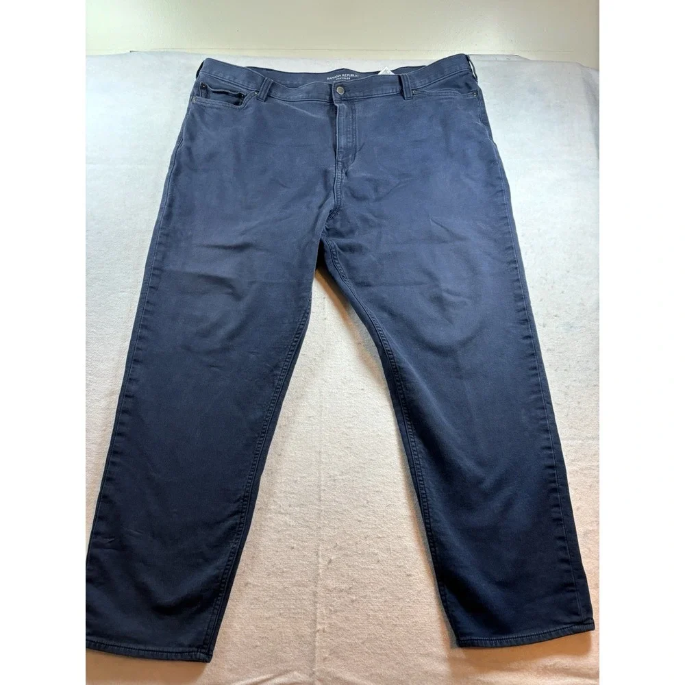 Banana Republic Traveler Athletic Tapered Fit Pants Mens 44x28 Navy Blue Stretch